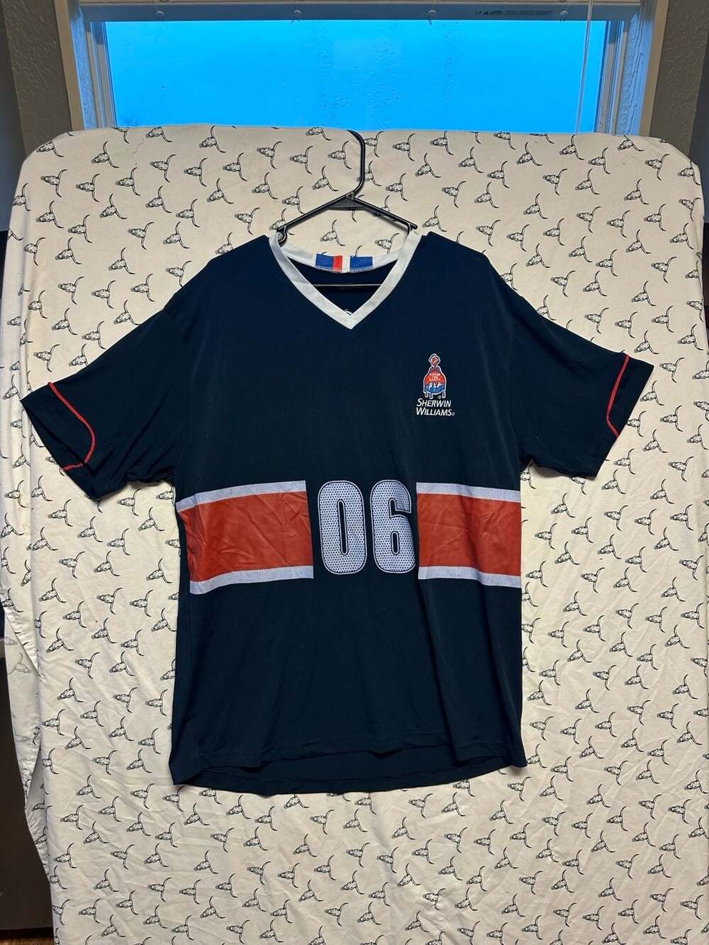 Vintage Sherwin-Williams 'Cover the Earth' Promotional Football Style V-Neck Jer